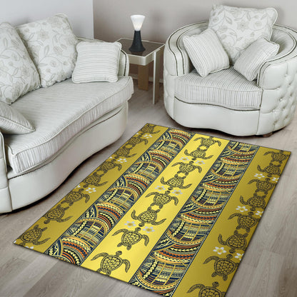 Polynesian Turtle Hawaiian Design Print Area Rugs