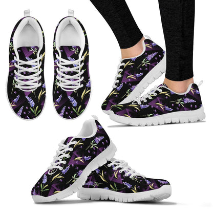 Lavender Pattern Print Design LV07 Sneakers White Bottom Shoes