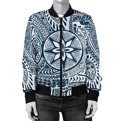 Polynesian Pattern Print Design A03 Women's Bomber Jacket