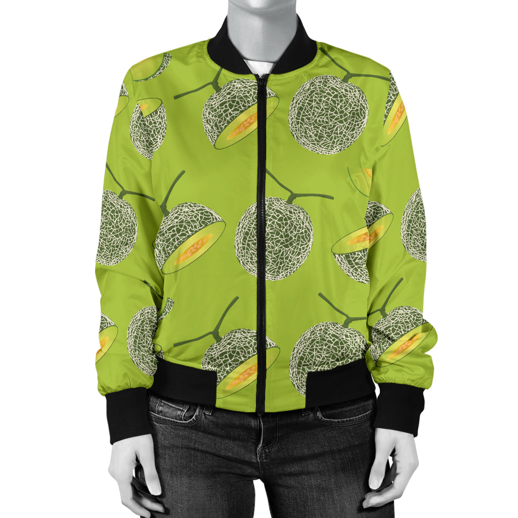 Cantaloupe Pattern Print Design 03 Women's Bomber Jacket