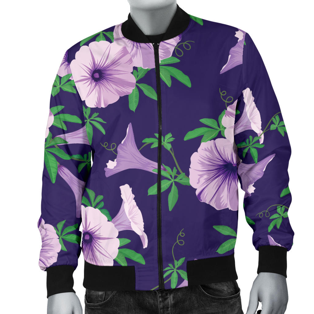 Morning Glory Pattern Print Design MG01 Men Bomber Jacket