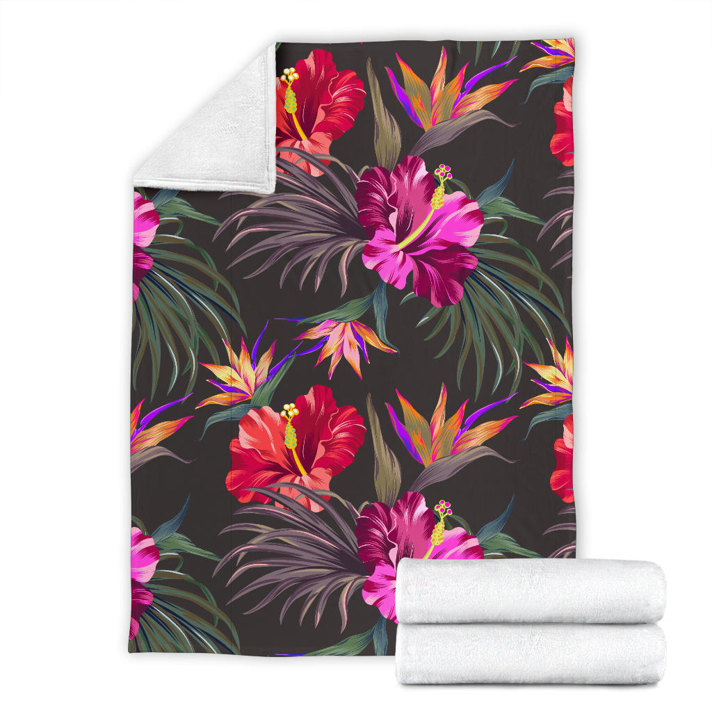 Hibiscus Pattern Print Design HB014 Fleece Blanket