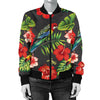 Tropical Flower Pattern Print Design TF04 Women Bomber Jacket