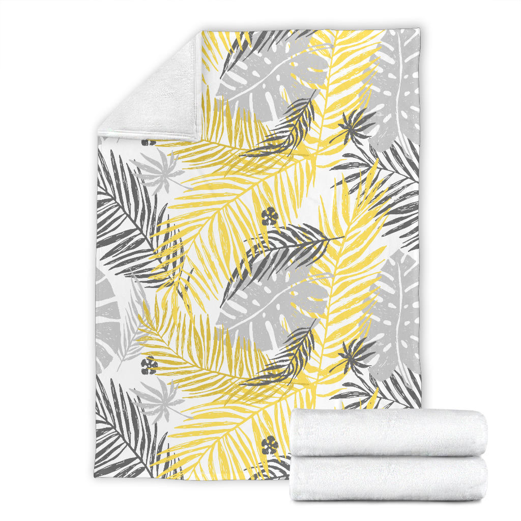 Palm Leaves Pattern Print Design PL012 Fleece Blanket