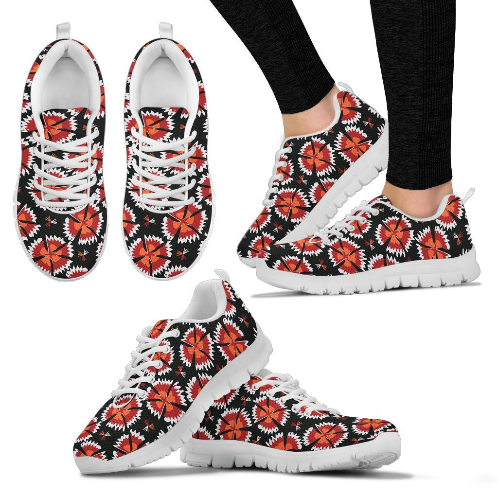 Carnations Pattern Print Design CN03 Sneakers White Bottom Shoes