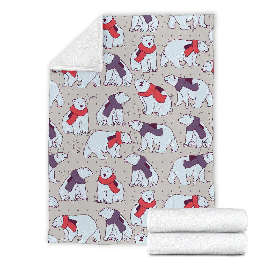 Polar Bear Pattern Print Design PB04 Fleece Blanket