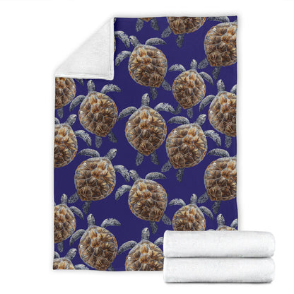 Sea Turtle Pattern Print Design T05 Fleece Blanket