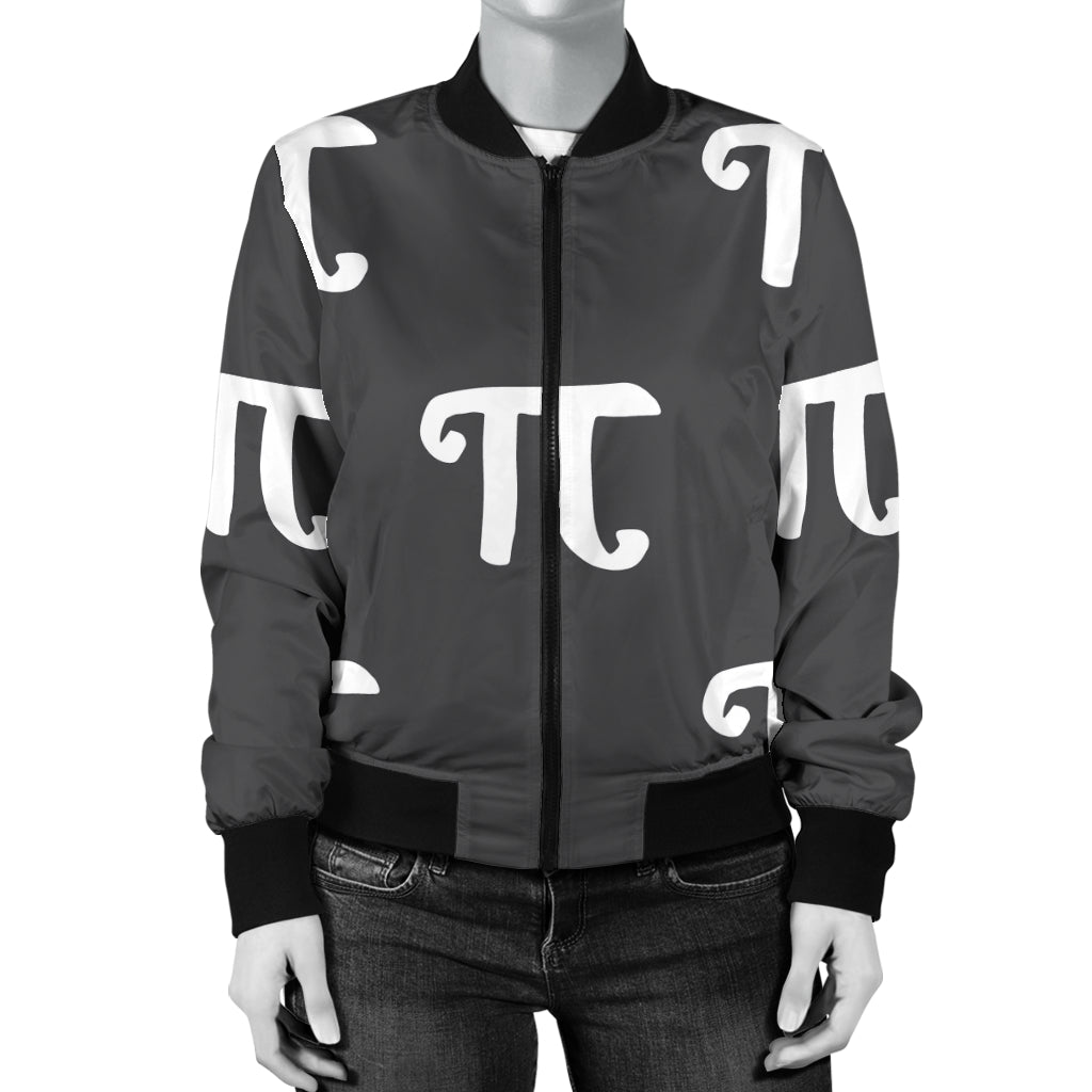 Pi Day Pattern Print Design A01 Women's Bomber Jacket