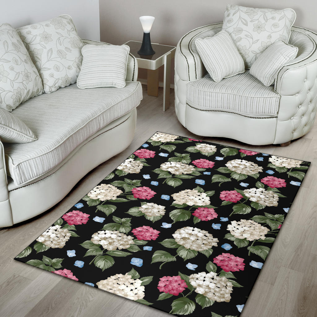 Hydrangea Pattern Print Design HD09 Area Rugs