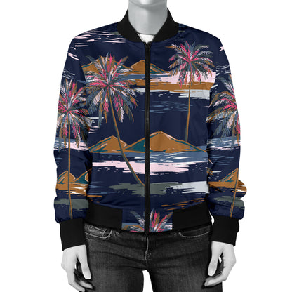 Pacific island Pattern Print Design A06 Women's Bomber Jacket