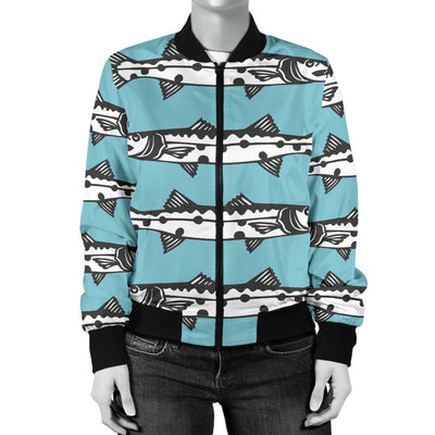 Barracuda Pattern Print Design 03 Women's Bomber Jacket