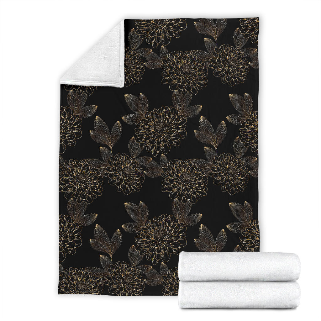 Dahlia Pattern Print Design DH04 Fleece Blanket