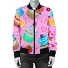 Cupcake Pattern Print Design CP05 Women Bomber Jacket