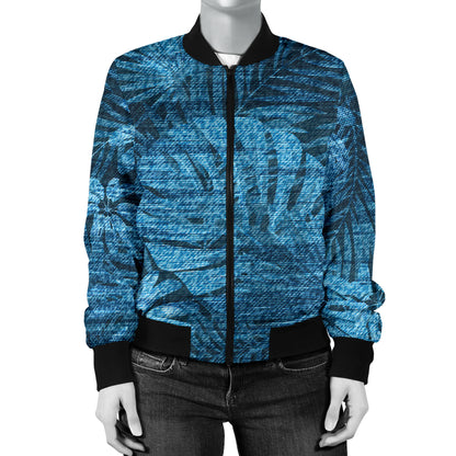 Jean Tropical Pattern Print Design 04 Women's Bomber Jacket