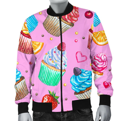 Cupcake Pattern Print Design CP05 Men Bomber Jacket