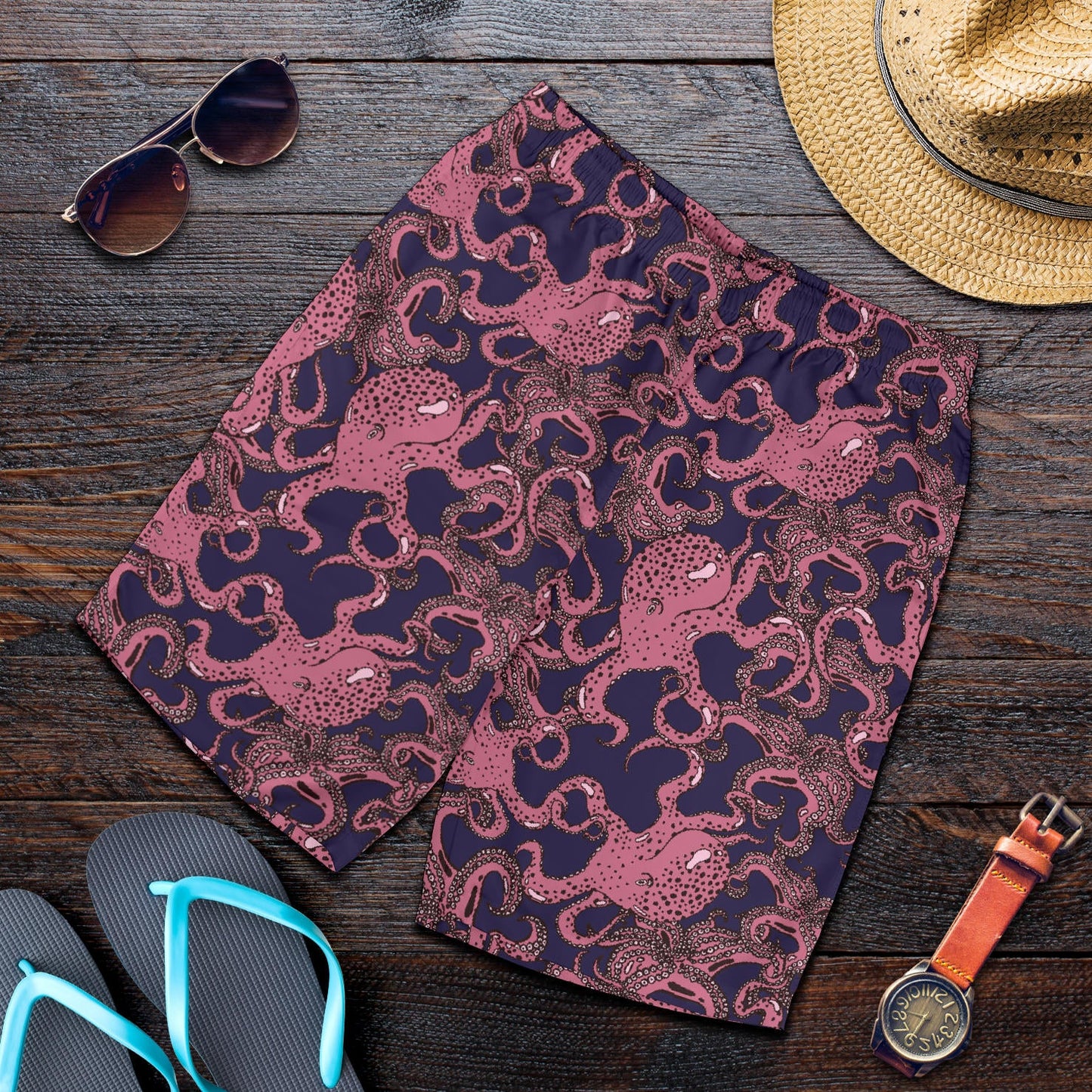 Octopus Pattern Print Design A03 Mens Shorts