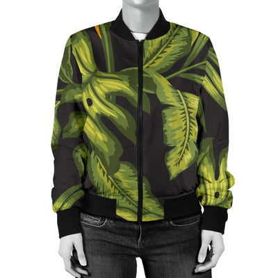 Bird Of Paradise Pattern Print Design BOP013 Women Bomber Jacket