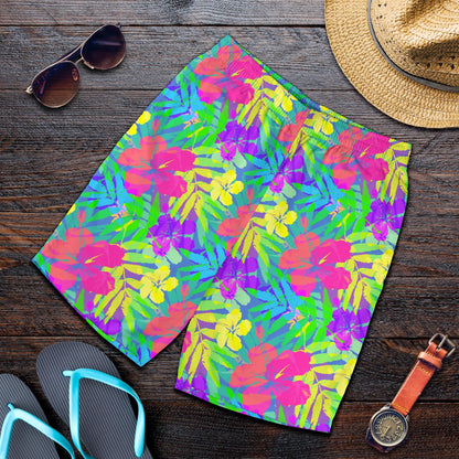 Neon Tropical Pattern Print Design A03 Mens Shorts