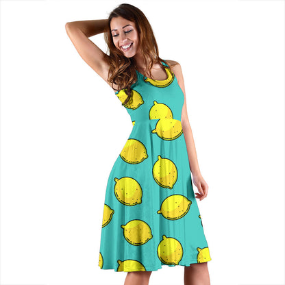 Lemon Pattern Print Design LM04 Midi Dress