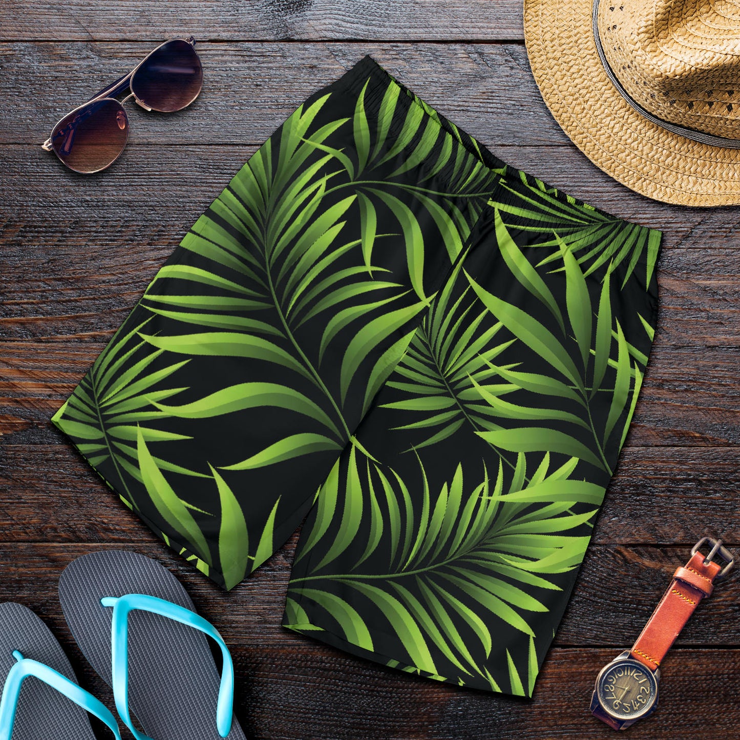 Palm Leaves Pattern Print Design PL07 Mens Shorts