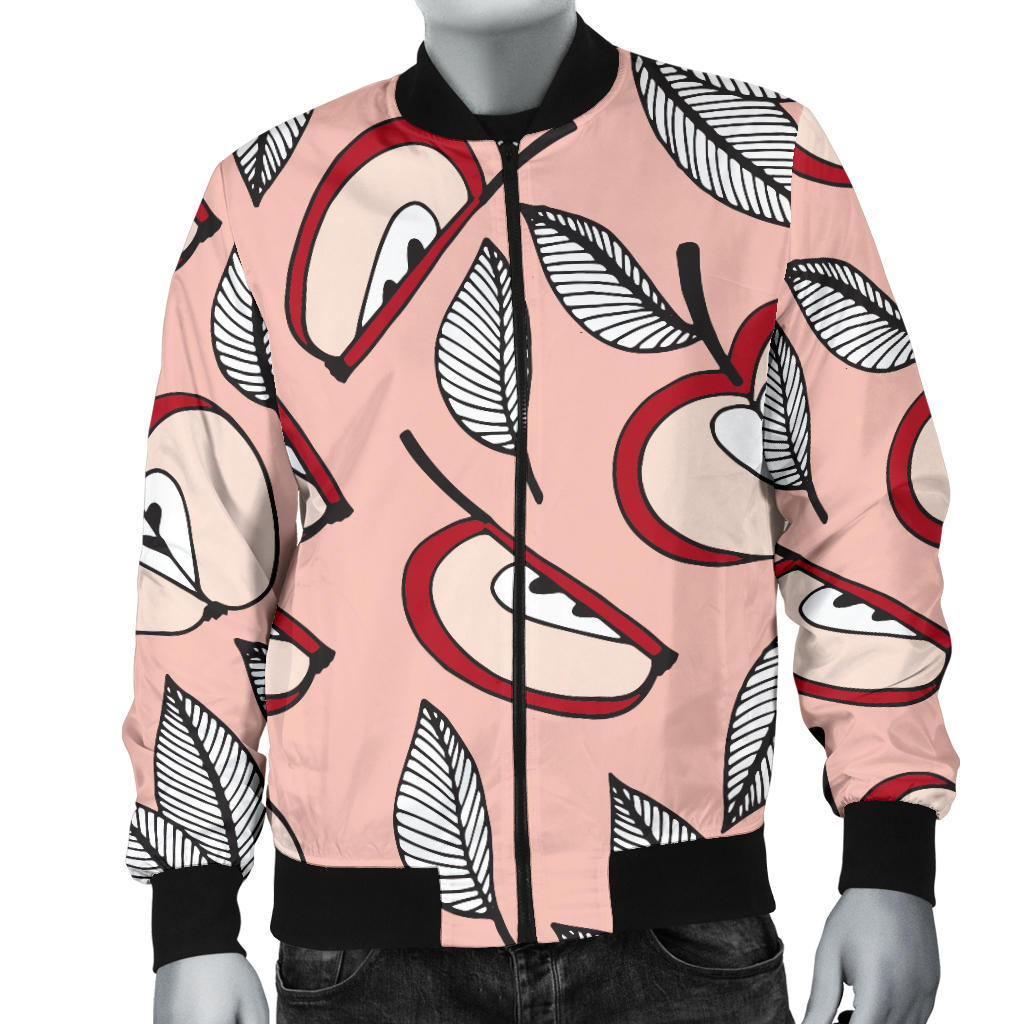 Apple Pattern Print Design AP04 Men Bomber Jacket