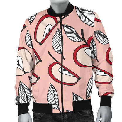 Apple Pattern Print Design AP04 Men Bomber Jacket
