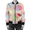 Cupcake Pattern Print Design CP06 Women Bomber Jacket