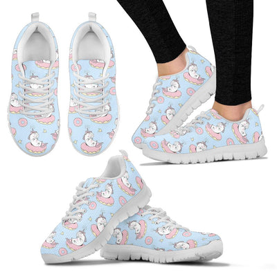 Donut Unicorn Pattern Print Design DN014 Sneakers White Bottom Shoes