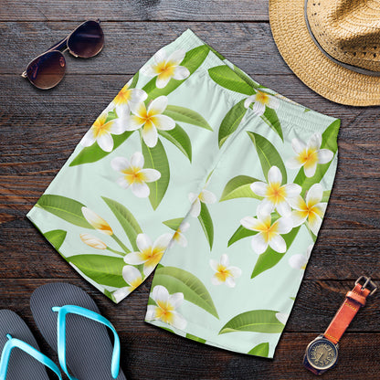 Yellow Plumeria Pattern Print Design PM024 Mens Shorts