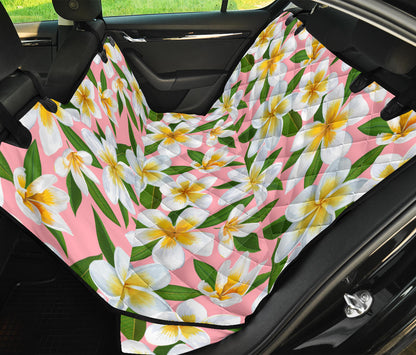 White Plumeria Pattern Print Design PM011 Rear Dog  Seat Cover
