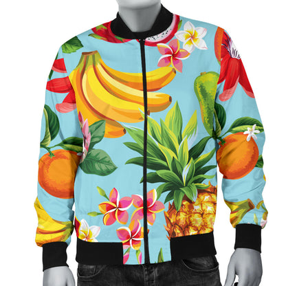 Tropical Fruits Pattern Print Design TF01 Men Bomber Jacket