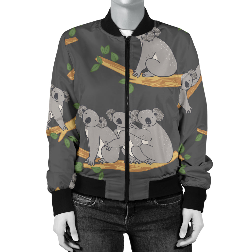 Koala Pattern Print Design 07 Women's Bomber Jacket
