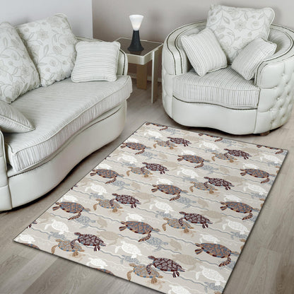 Sea Turtle Pattern Print Design T07 Area Rugs