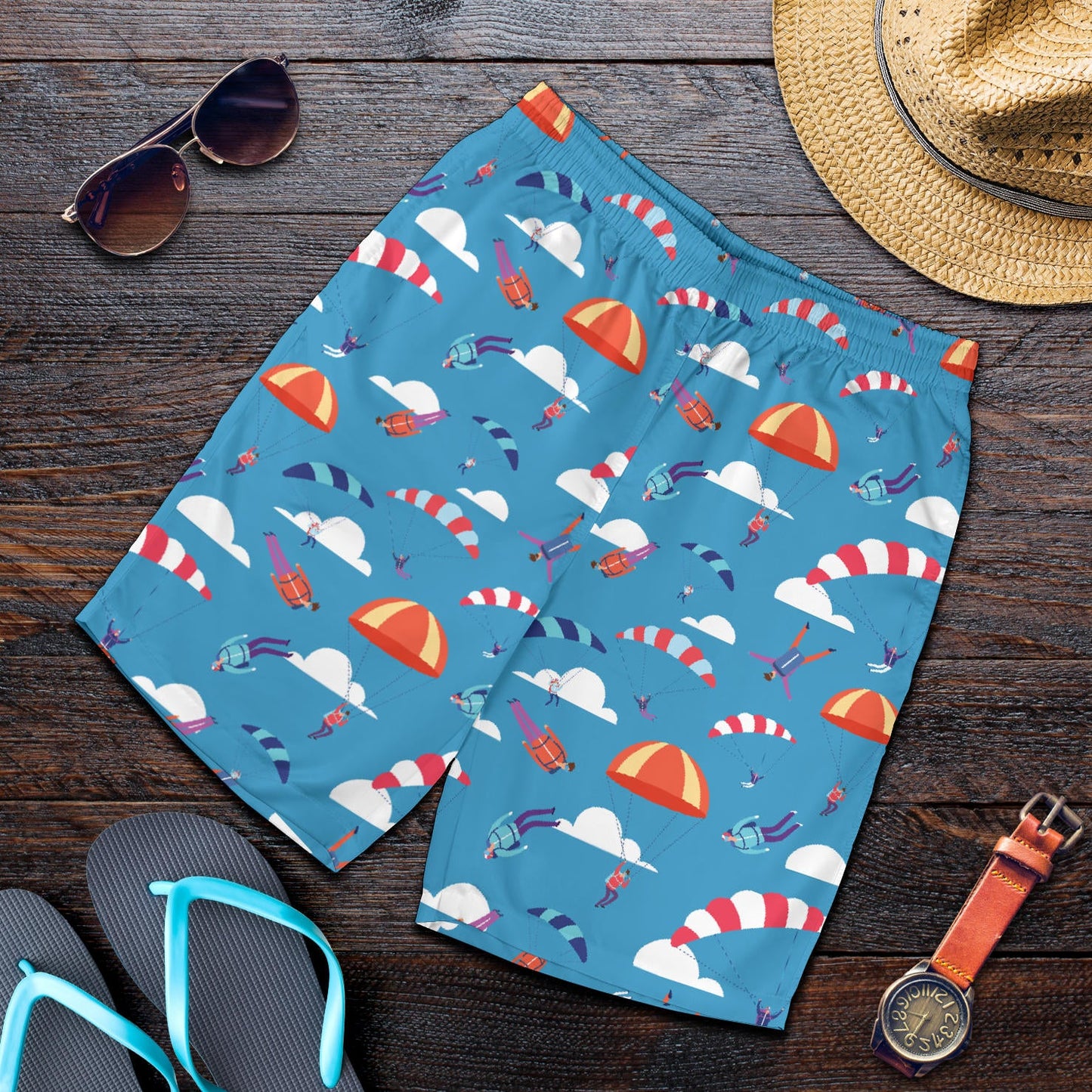 Skydiving Pattern Print Design 03 Mens Shorts