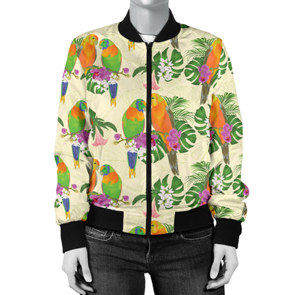 Conures Pattern Print Design 02 Women's Bomber Jacket