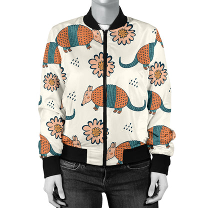 Armadillo Pattern Print Design 02 Women's Bomber Jacket