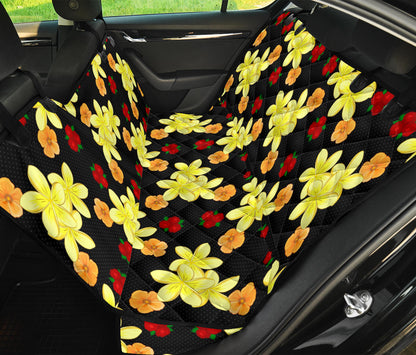 Yellow Plumeria Pattern Print Design PM04 Rear Dog  Seat Cover