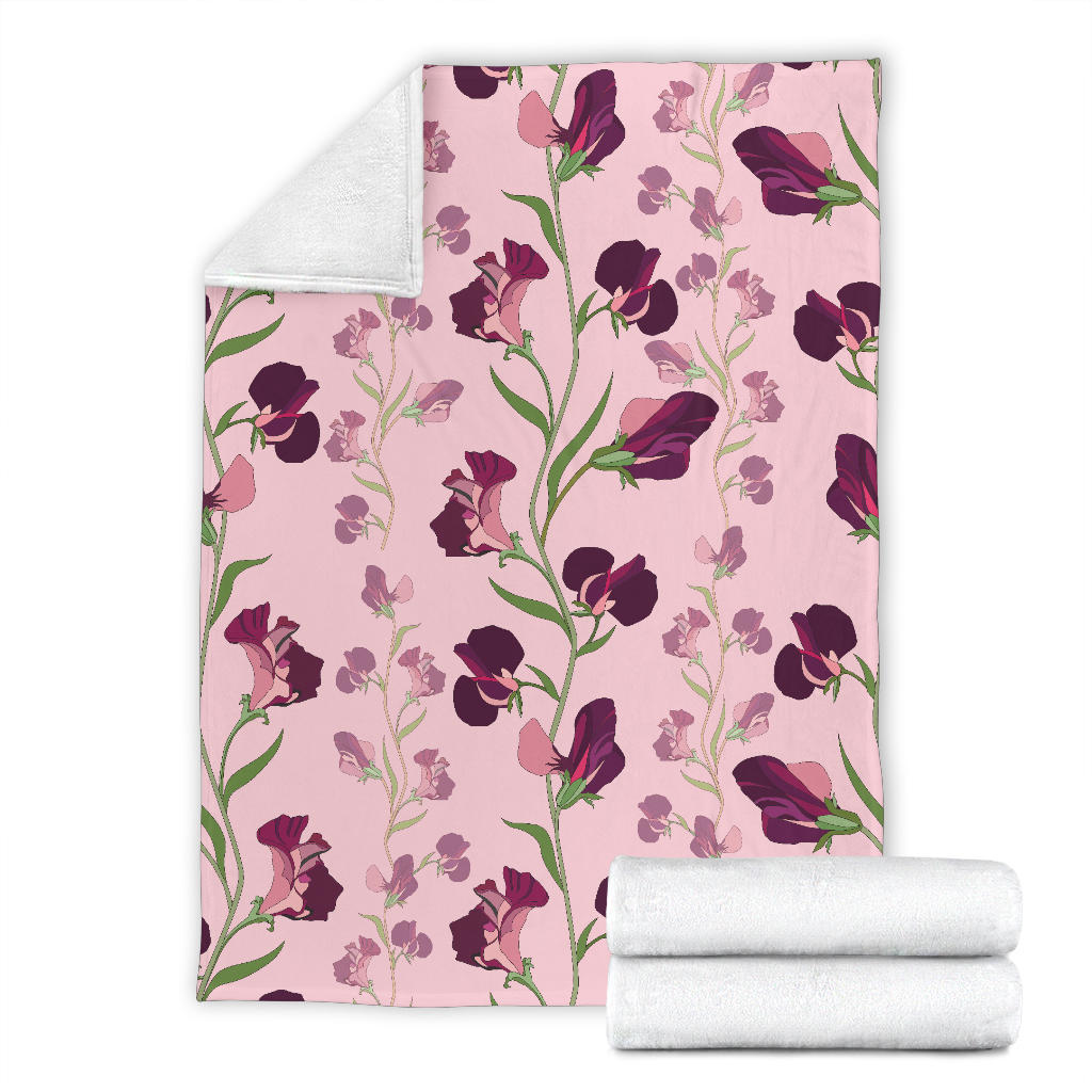 Peony Pattern Print Design PE09 Fleece Blanket