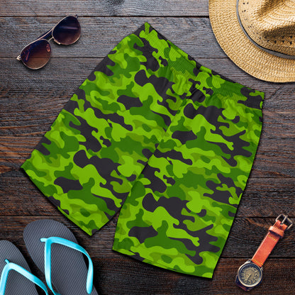 Green Kelly Camo Print Mens Shorts