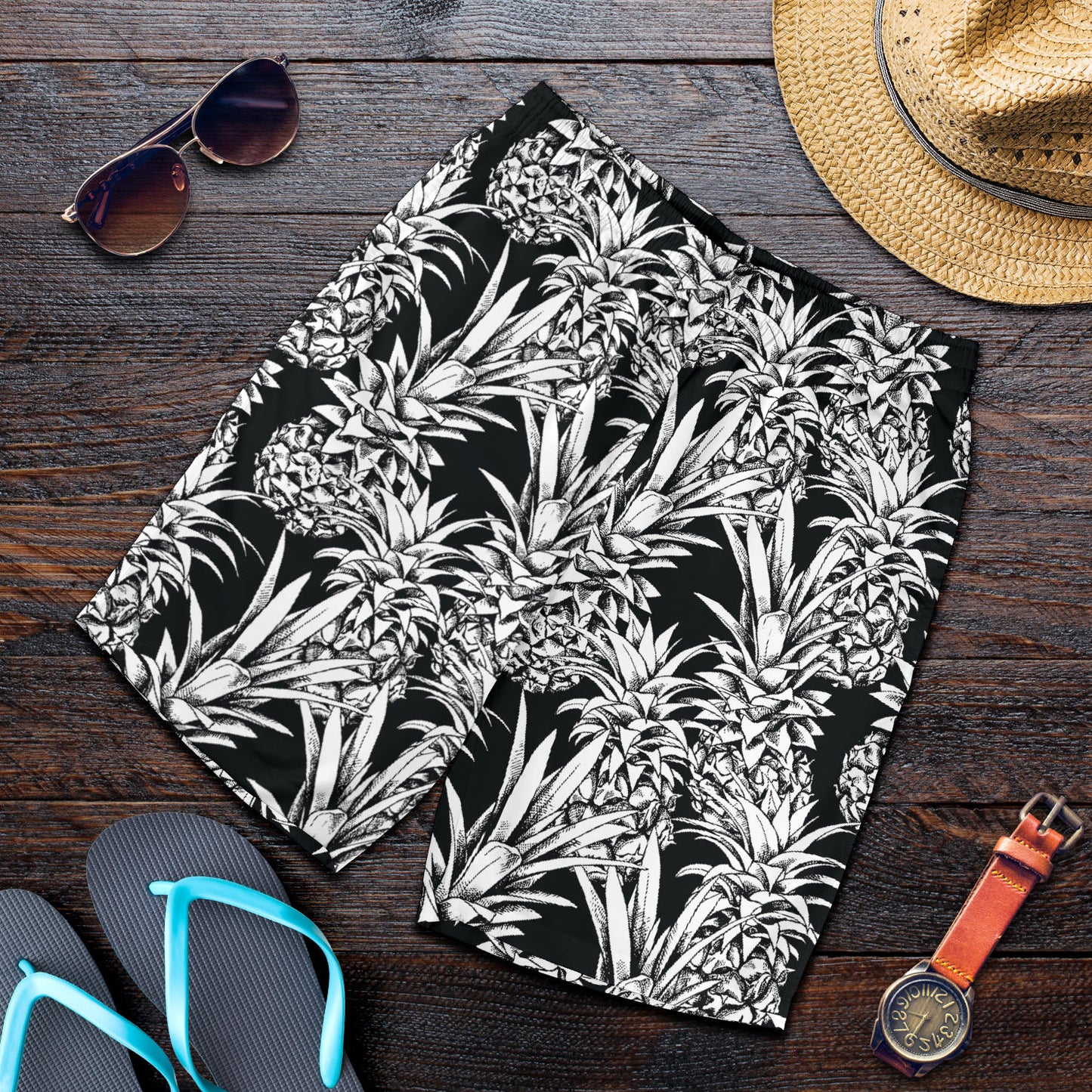 Pineapple Pattern Print Design PP08 Mens Shorts