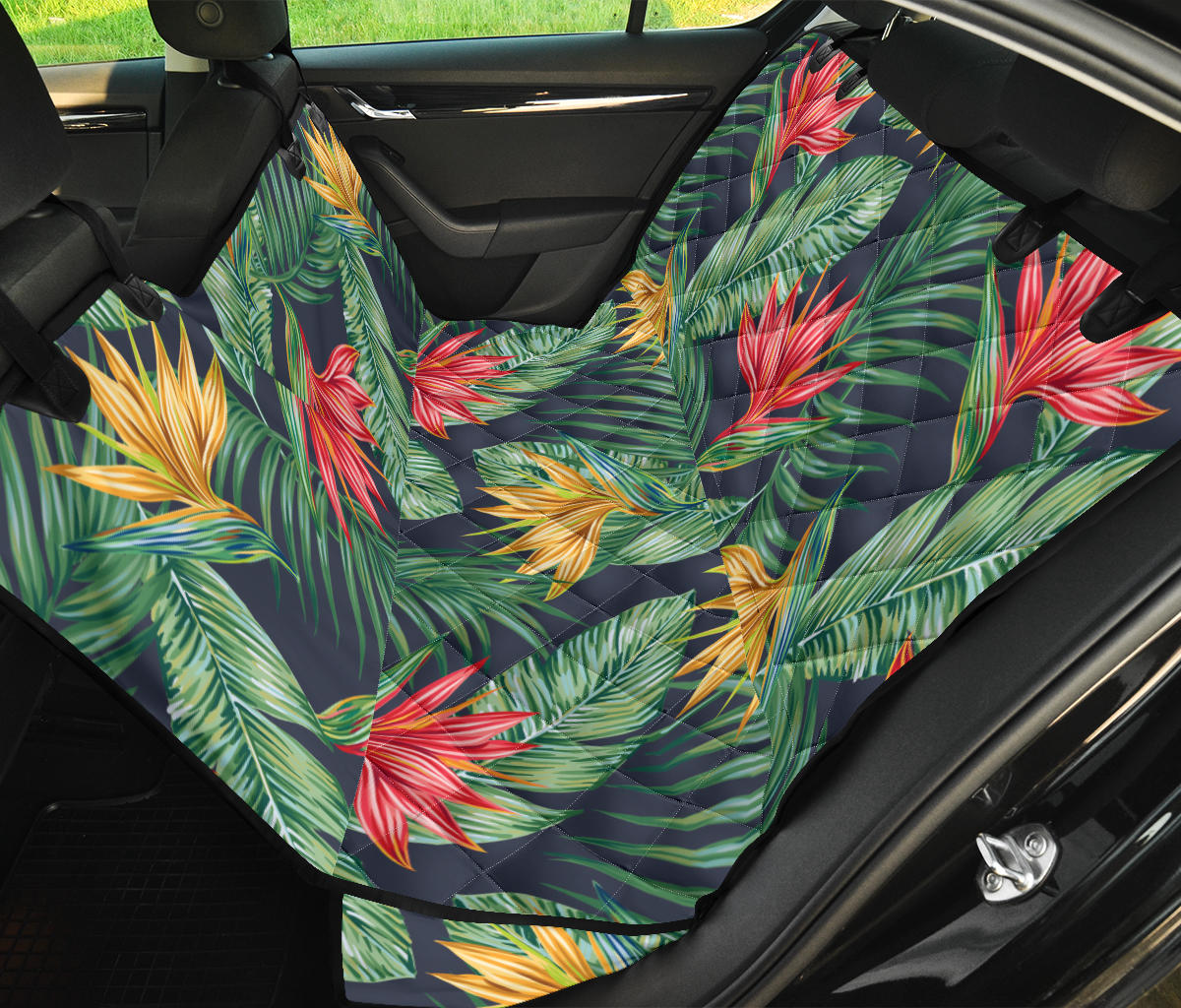 Bird Of Paradise Pattern Print Design BOP09 Rear Dog  Seat Cover