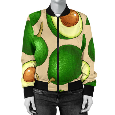 Avocado Pattern Print Design AC010 Women Bomber Jacket