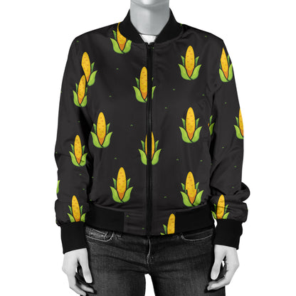 Corn Pattern Print Design 04 Women's Bomber Jacket