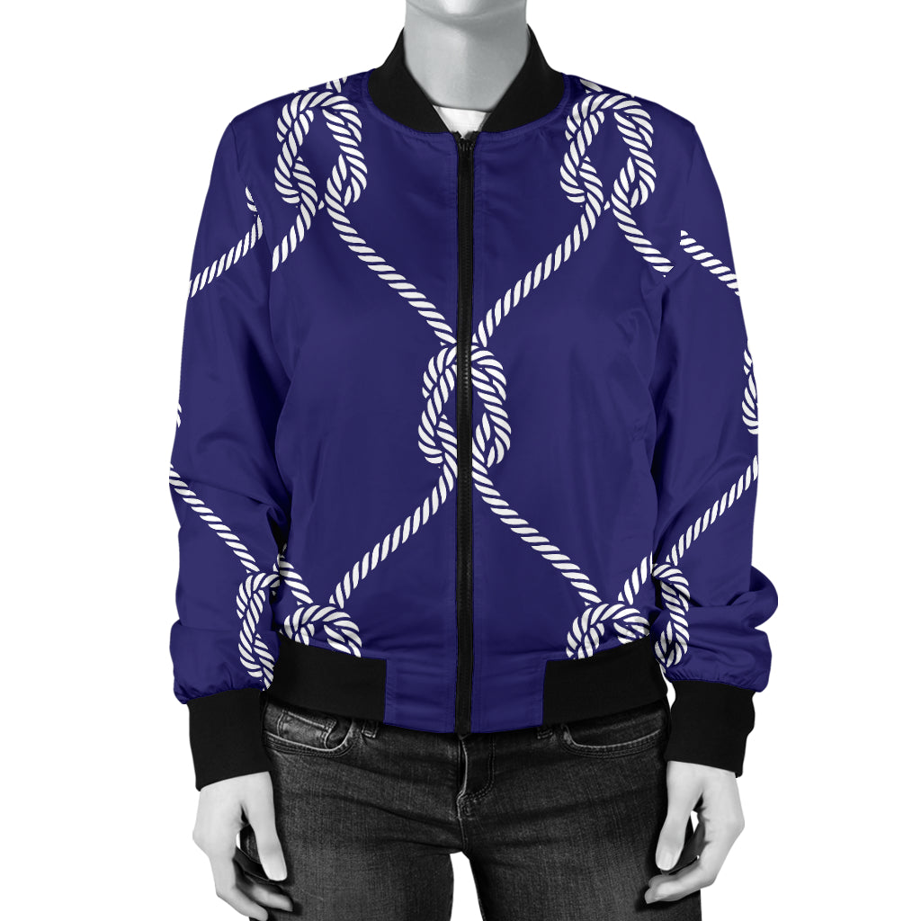 Rope Pattern Print Design A03 Women's Bomber Jacket