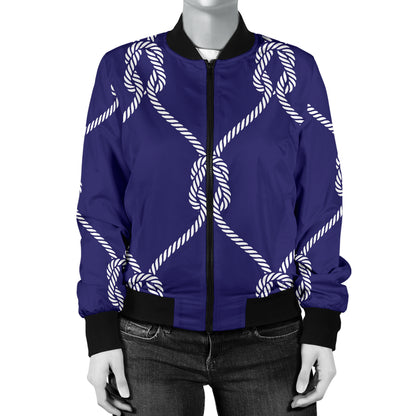 Rope Pattern Print Design A03 Women's Bomber Jacket