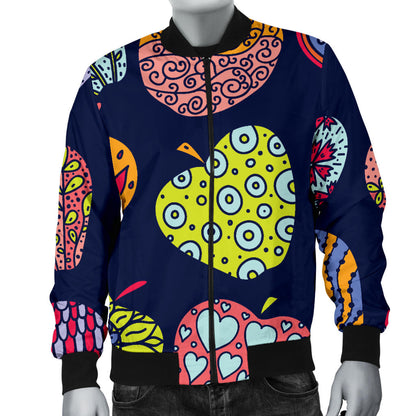 Apple Pattern Print Design AP05 Men Bomber Jacket