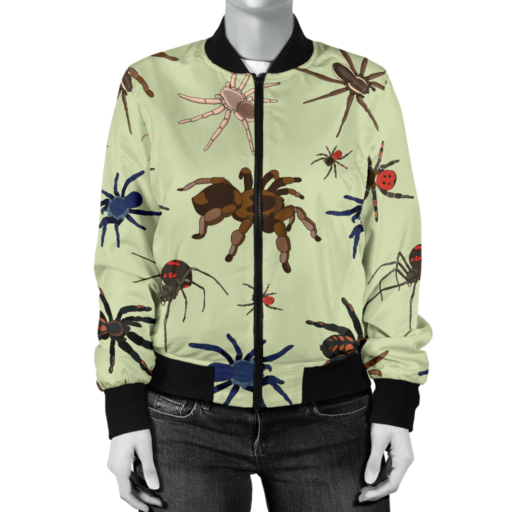 Tarantula Pattern Print Design 02 Women's Bomber Jacket