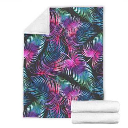 Palm Leaves Pattern Print Design PL010 Fleece Blanket