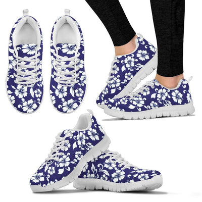 Hibiscus Pattern Print Design HB010 Sneakers White Bottom Shoes