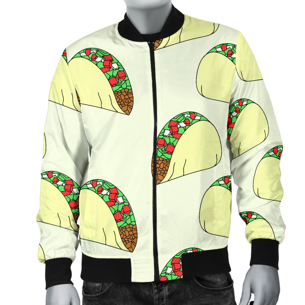 Taco Pattern Print Design TC05 Men Bomber Jacket